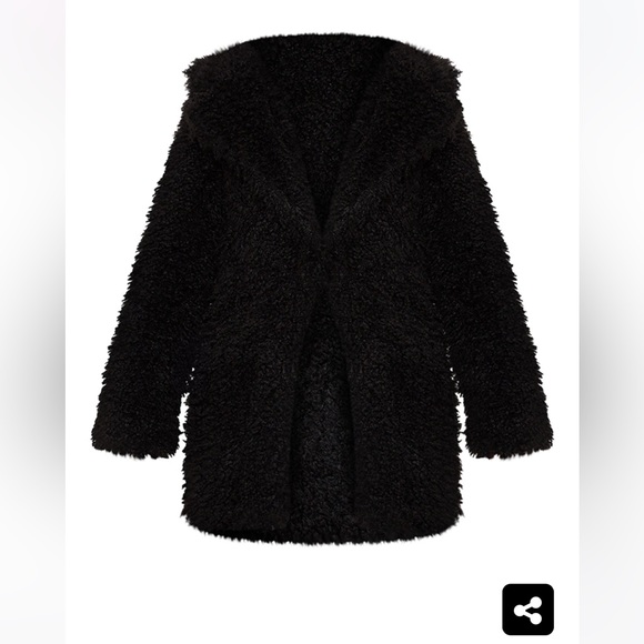Plt Black Teddy Faux Fur Coat - Picture 5 of 5